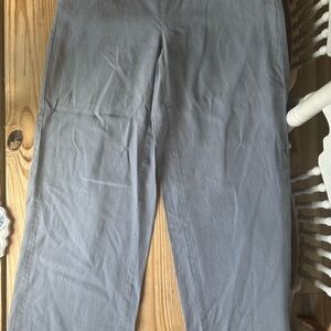 Gray Relaxed Fit Trousers with Straight Legs